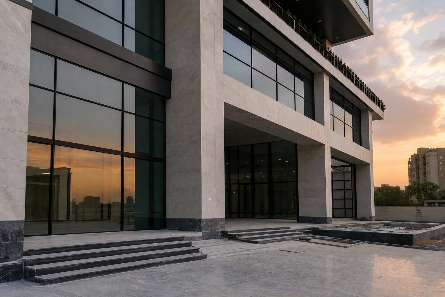 نمونه اجرای نمای کرتین‌وال