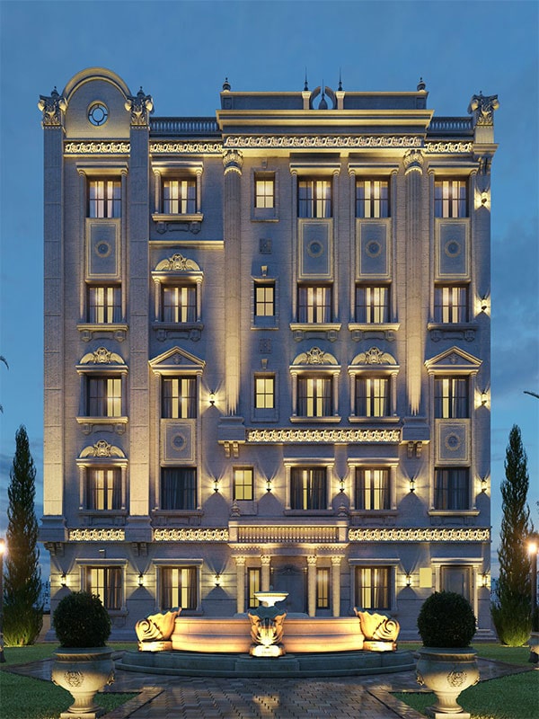 طراحی نمای کلاسیک 1 Classic facade design of the building