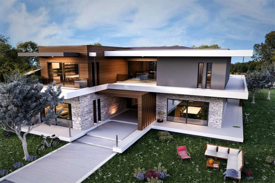 ساخت ویلا 4 Villa facade design
