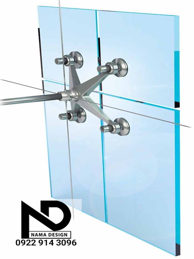 دیتیل نمای شیشه ای اسپایدر