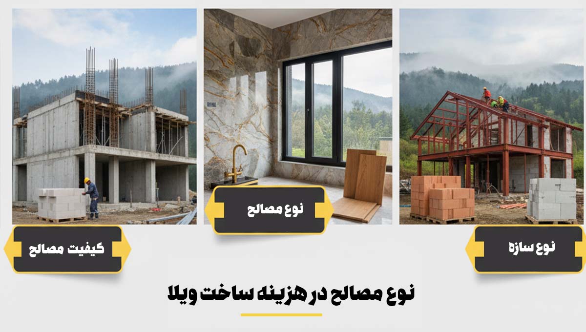 مصالح در هزینه ساخت ویلا