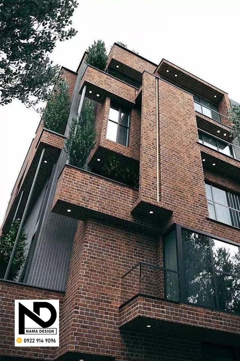 طراحی نمای آجری مسکونی