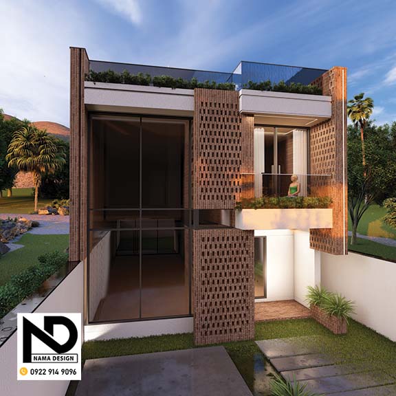 طرحی نمای ویلای کرج